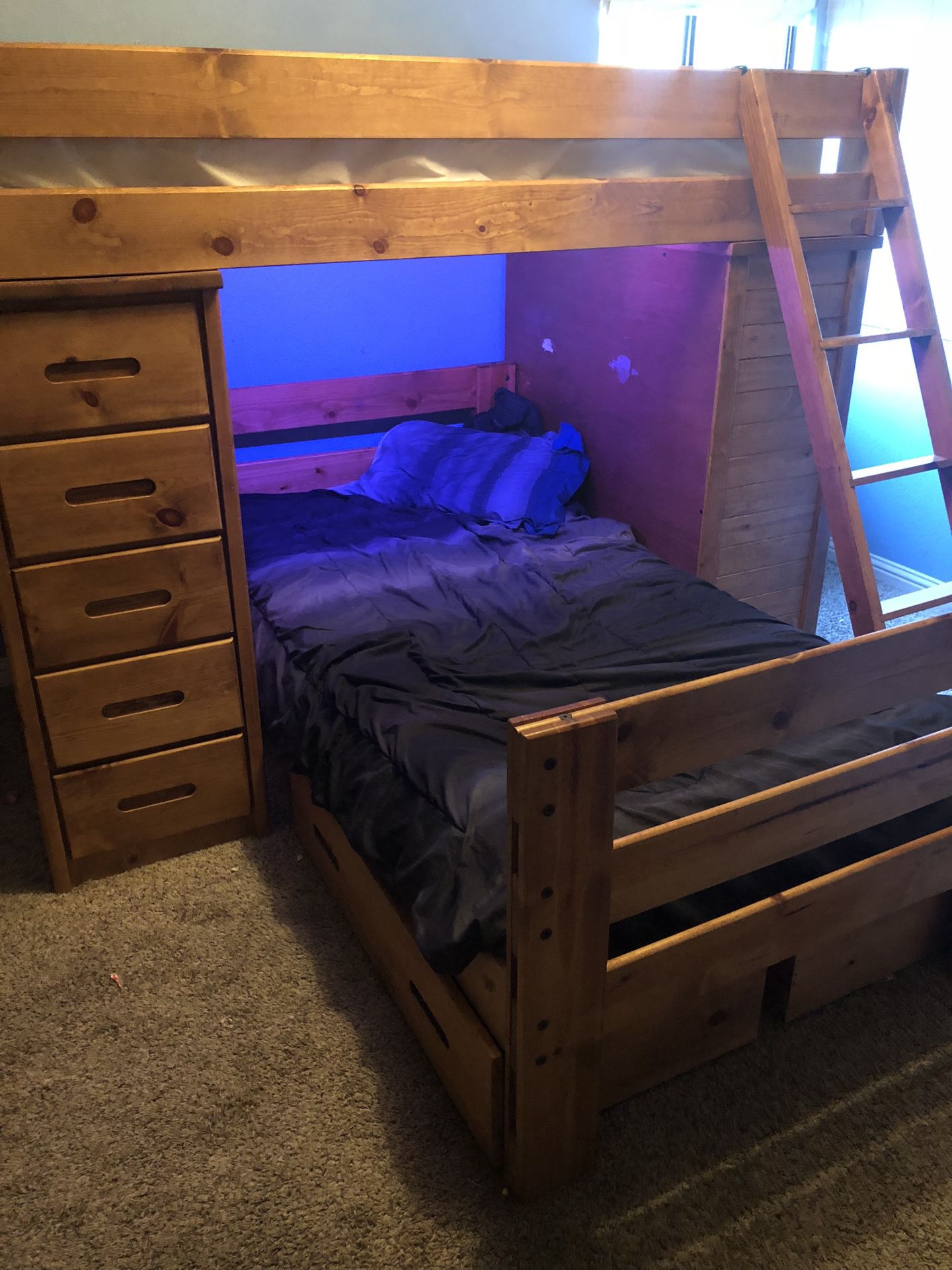 Student Loft Bunk Bed Set; Young Pioneer Collection