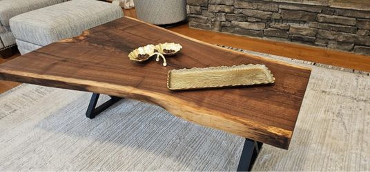 Dark Walnut Live Edge Coffee Table
