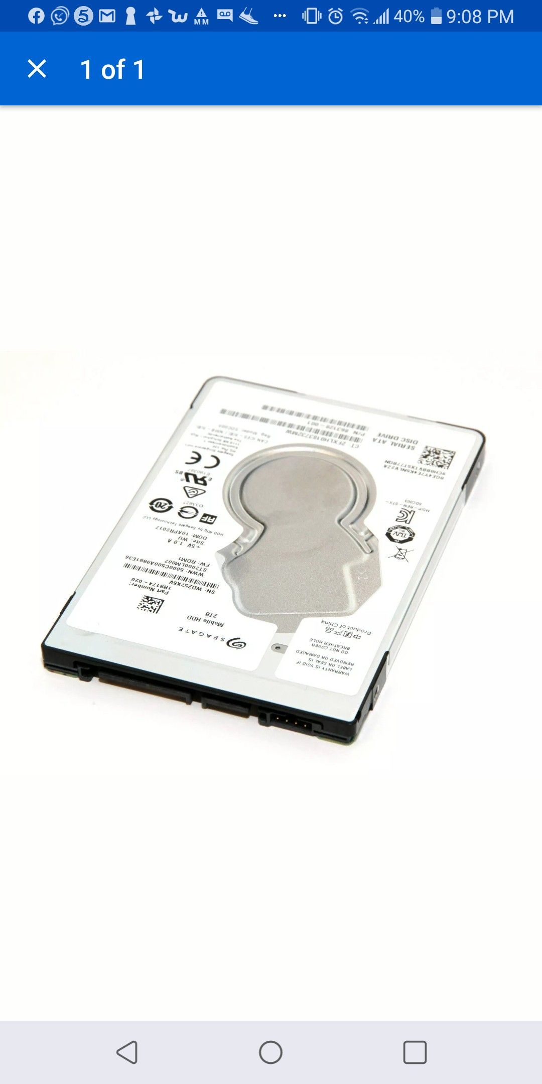 Seagate ST2000LM007 2TB 2.5" SATA 6Gb/s Laptop PS4/PS3 Internal Hard Drive 7mm