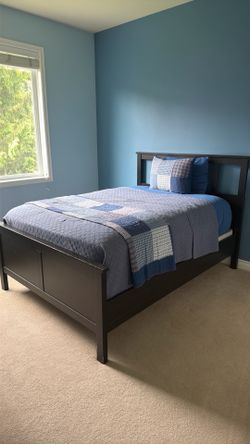Update: Pending pickup- FREE- Full mattress, box frame, headboard- must pick up by Saturday 6/27!
