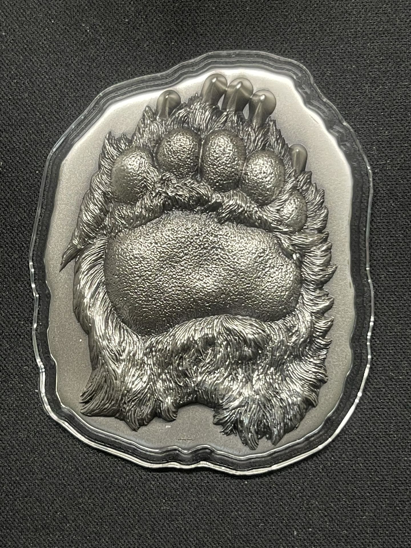 2023 South Korea Record of the Nature Bear Paw 2oz Silver Antiqued Stacker