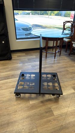 Black Metal Platform Cart with Handle
