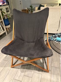 Room Essentials Butterfly Chair – Black Fabric & Wood Frame (Target)