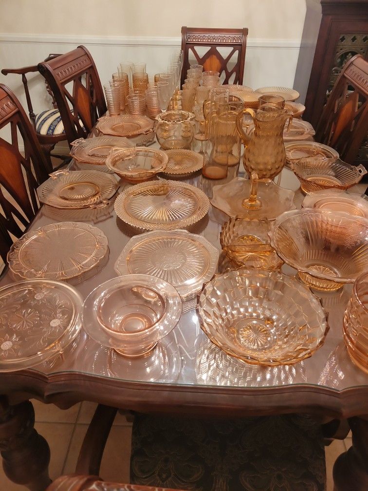 Pink Depression Antique 234 Pieces There Is Even Mr Peanut Salt & Pepper 