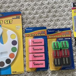 Crayons/ glue sticks/ sharpeners/erasers/paint Set