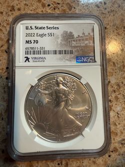 2022 American Silver Eagle NGC MS70 Virginia