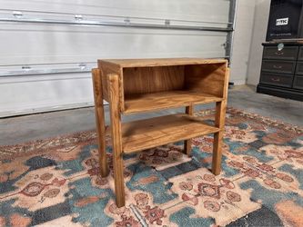 Handmade Wood Nightstand with Open Shelves