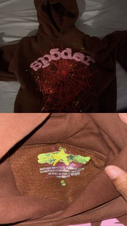 Sp5der hoodies Brown x pink x red Size S