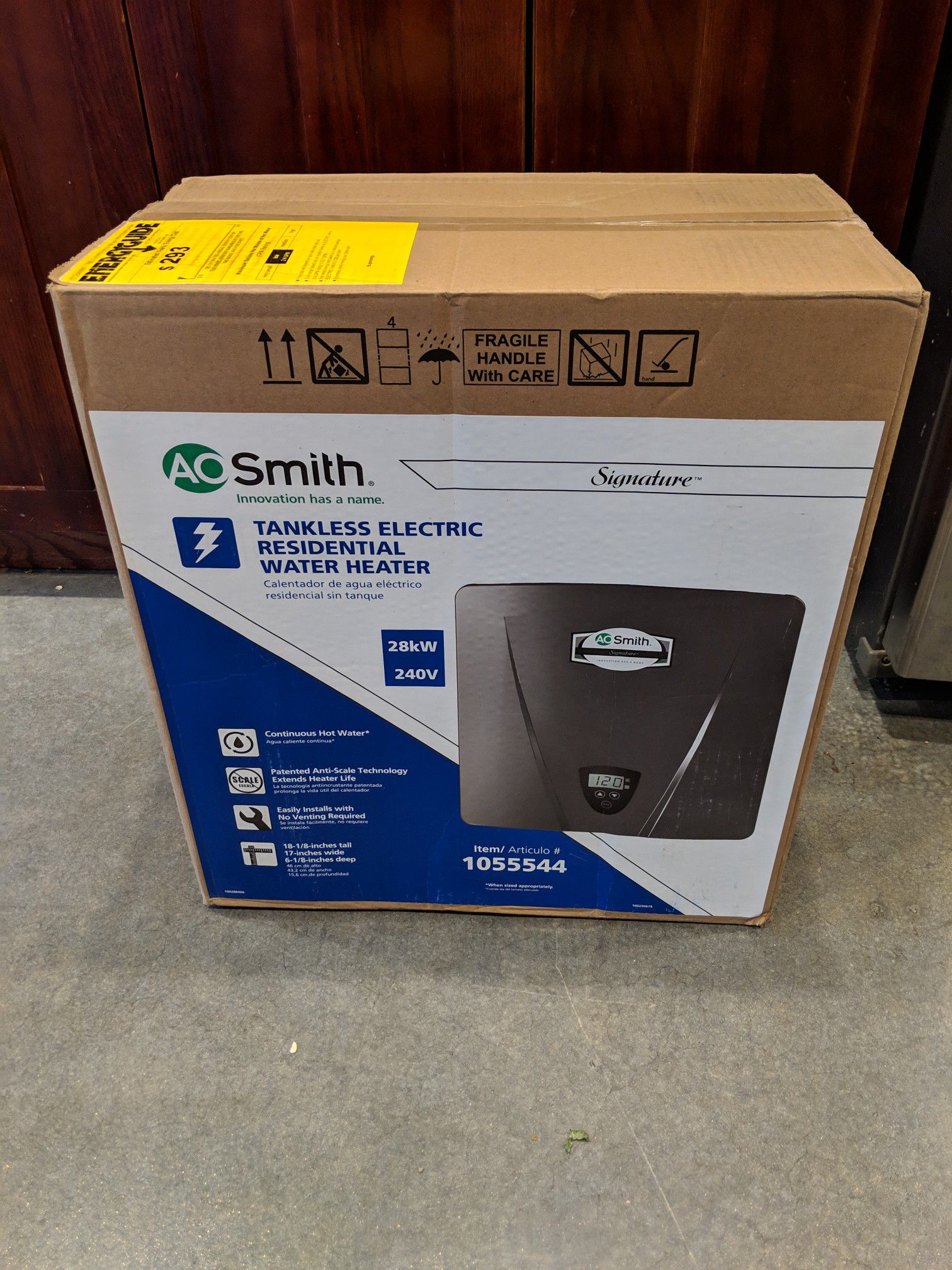 A.O Smith Signature 240.0 Volt 28.0 Residential Indoor Tankless Electric Water Heater NEW MODEL # R4LR-280E