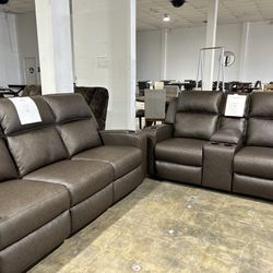 Ashley Furniture Reclining Sofa Set 