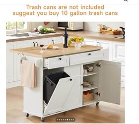 Kitchen island with drop leaf countertop new