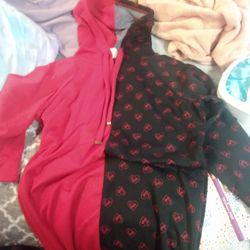 Black ) Red New With Hearts XL Half And Half