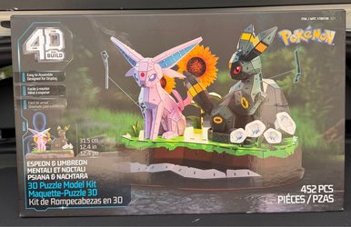 4D Build Pokemon Espeon & Umbreon 3D Puzzle Model Kit 452pc Cardboard