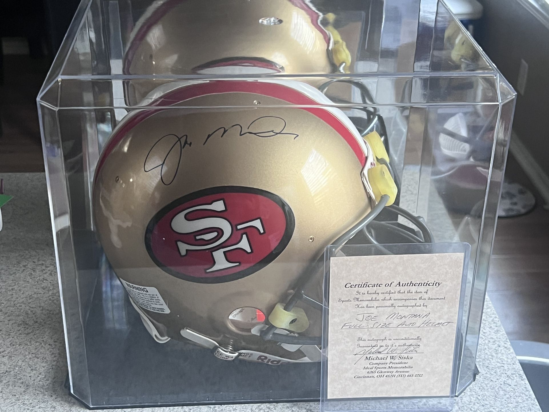 Autographed Joe Montana Helmet
