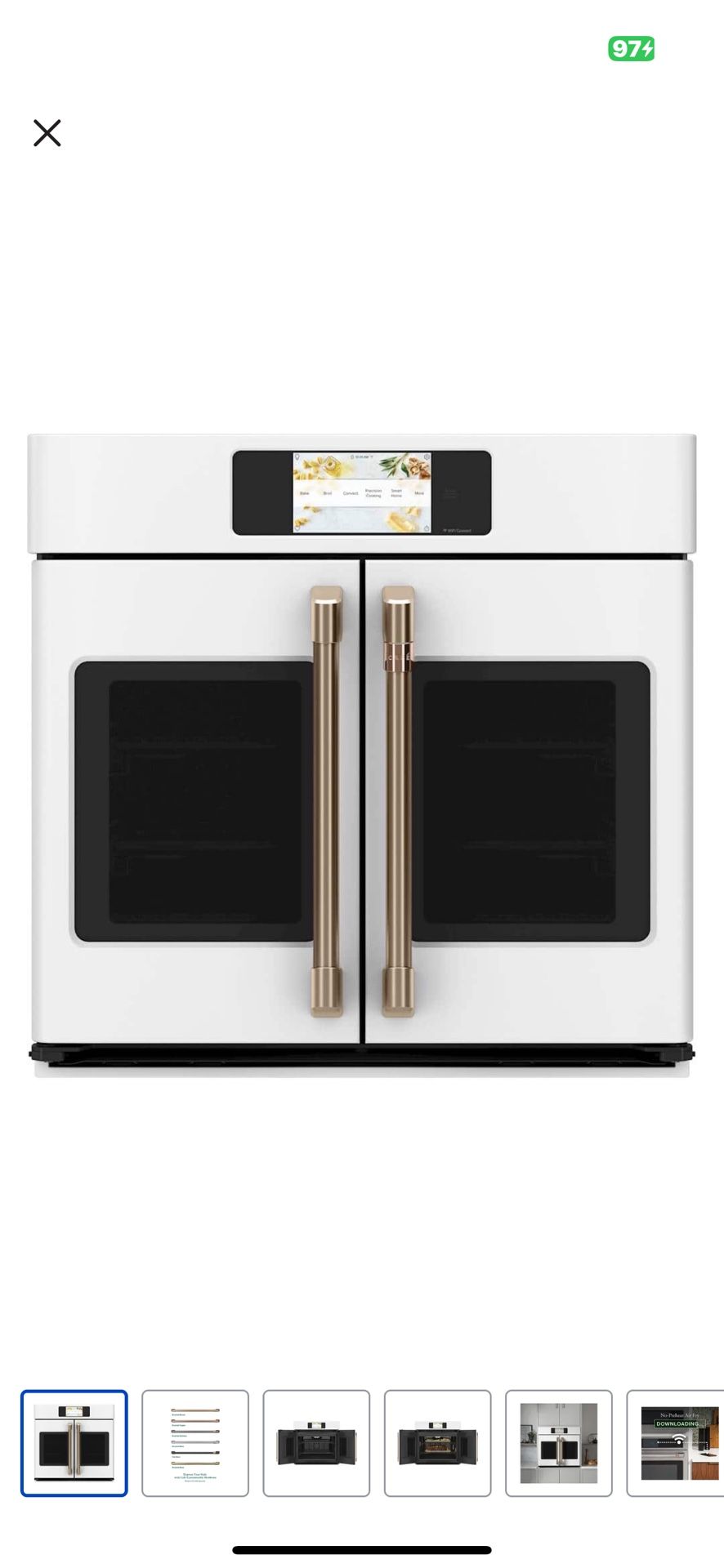 NEW GE CAFE PROFESSIONAL SERIES 30” MATTE WHITE ELECTRIC. WIFI. CONVECTION. FRENCH DOOR SINGLE WALL OVEN 4/16/25