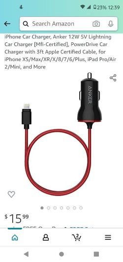 3 ft Iphone And Ipad Car Charger Fast Charger S