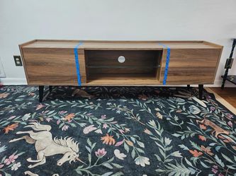 Walnut TV Stand – Fits 65"–80" TVs – 3 Available, New in Box & Used Assembled