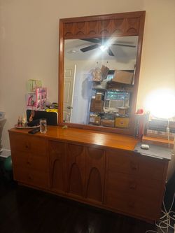 Vintage MCM Brasilia-Style Dresser + Mirror — $1,650 OBO