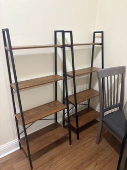 Industrial Ladder Bookshelf Set of 2