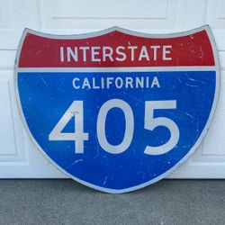 Metal Reflective California Interstate 405 Freeway Sign - 30"x 25"