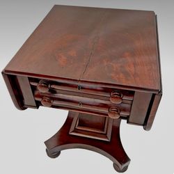 American Empire Drop side Table with Two drawers