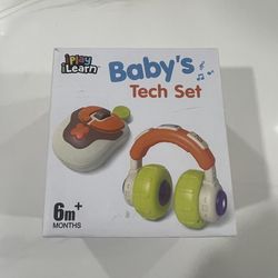 iPlay, iLearn Baby Musical Toy 6-12 Month, Infant Pretend Headphone & Mouse Activity Toy Light Sound, Toddler Montessori Learning Sensory Development 