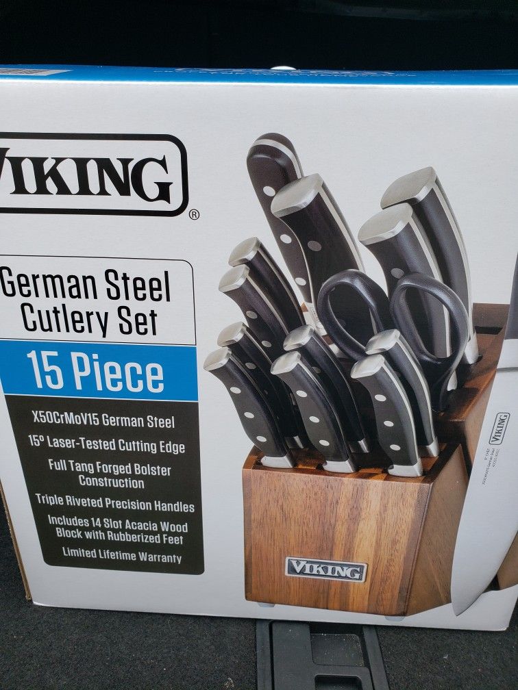 Viking 15-piece Knife Set With Wooden Block