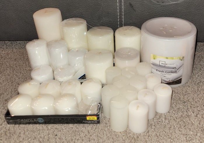 31 Scented And Unscented Candle Lot