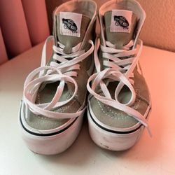 Embroidered Floral High Top Vans