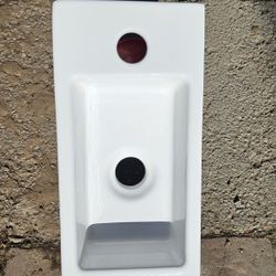 Turner 14 in. x 7 in. Crisp White Vitreous China Rectangular Wall-Mount Bathroom Sink with Faucet Hole