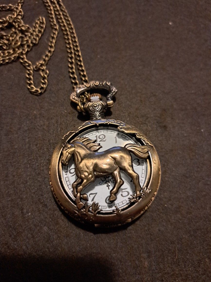 Vintage looking horse pocket watch 