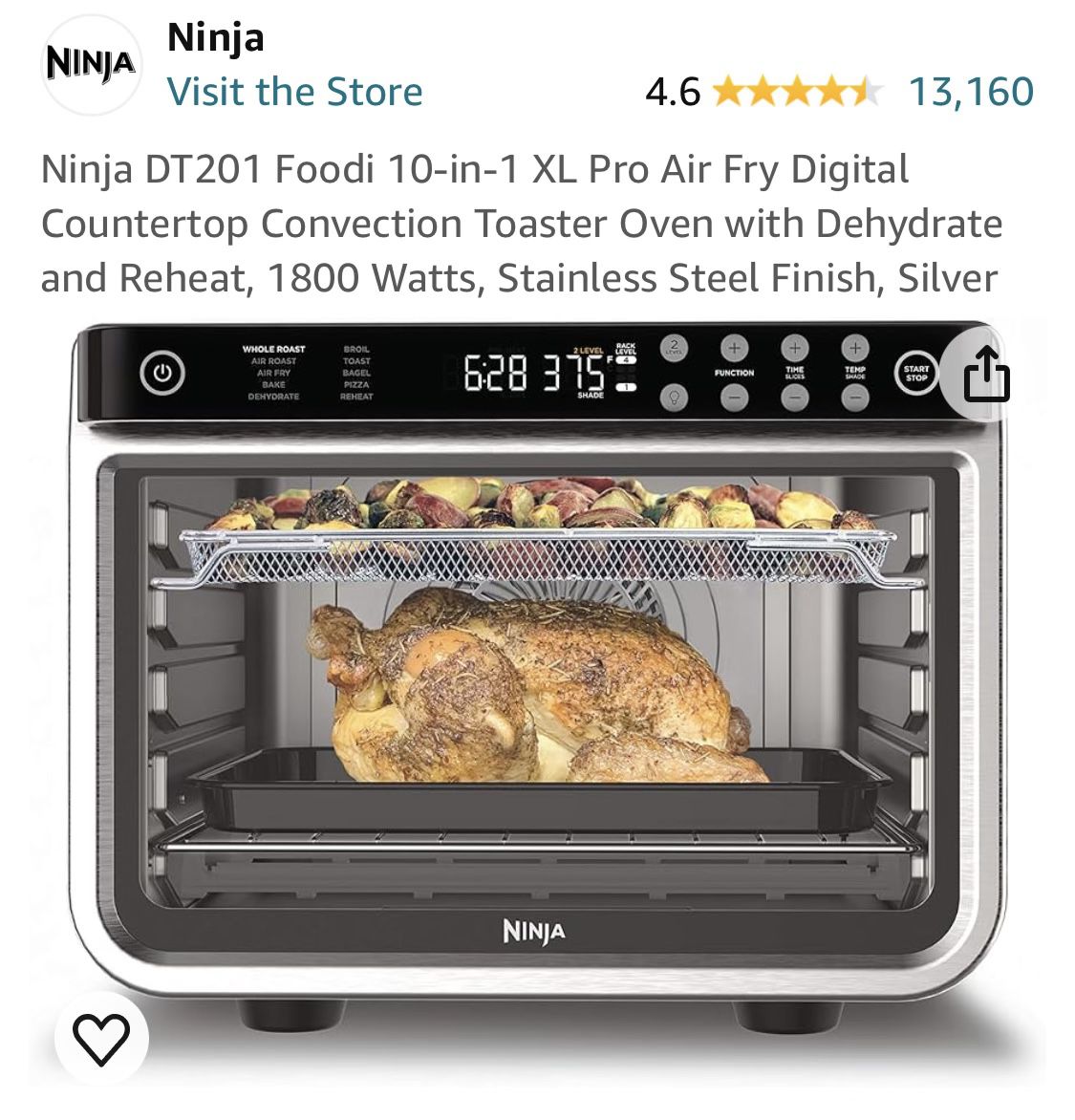 Ninja DT201 Foodi 10-in-1 XL Pro Air Fryer.