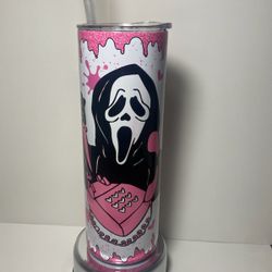 Starbucks Cup Scream Pink White Stainless Steel Thermo Tumbler Coffee Cup