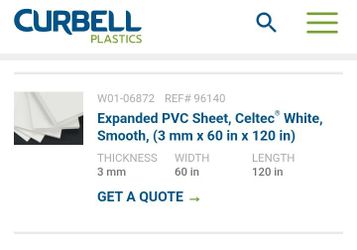 3mm 60" x 120"  laminated double-sided expanded PVC Palboard