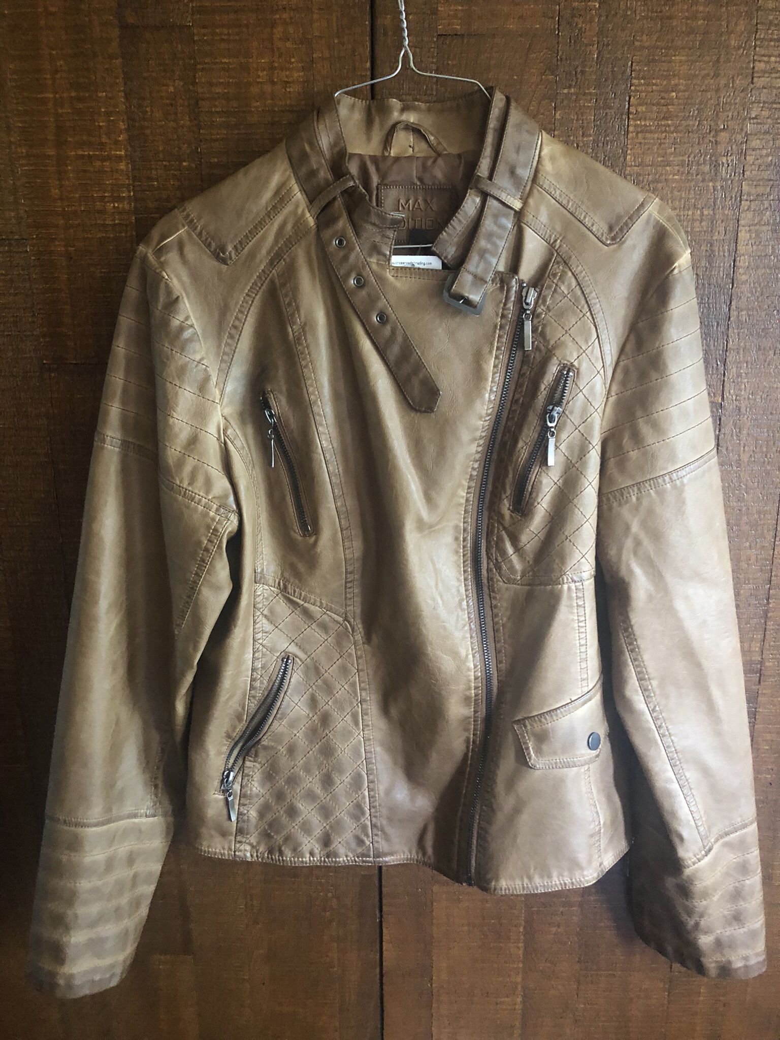 Max Edition Leather Women Jacket, M