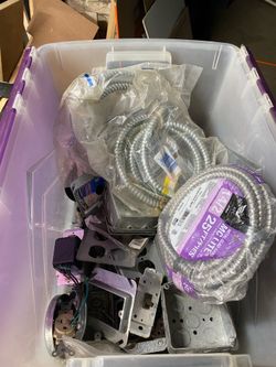 Box of assorted electrical parts