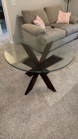 Round Glass Top Coffee Table