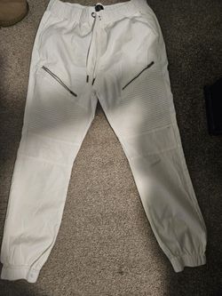 Large White Joggers