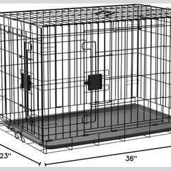 36” x 23”  Portable Metal Wire Dog Crate without Removable Tray