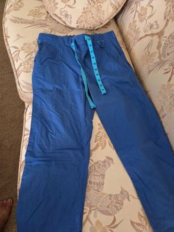 Blue Scrub Pants with Drawstring