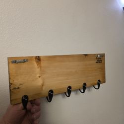 Beautiful Fractal Burned Live Edge Key Holder.