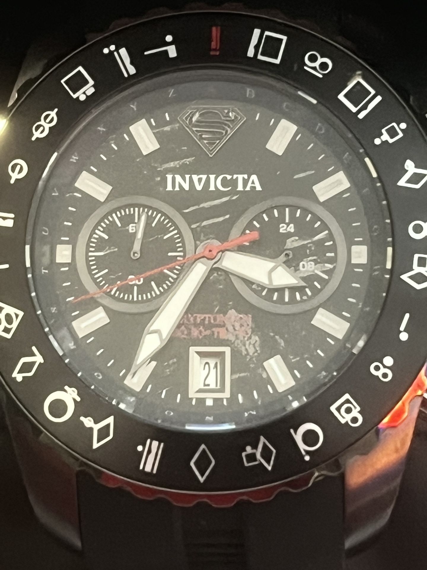 Invicta DC Comics Superman Men's Watch - 50mm, Black, Gunmetal