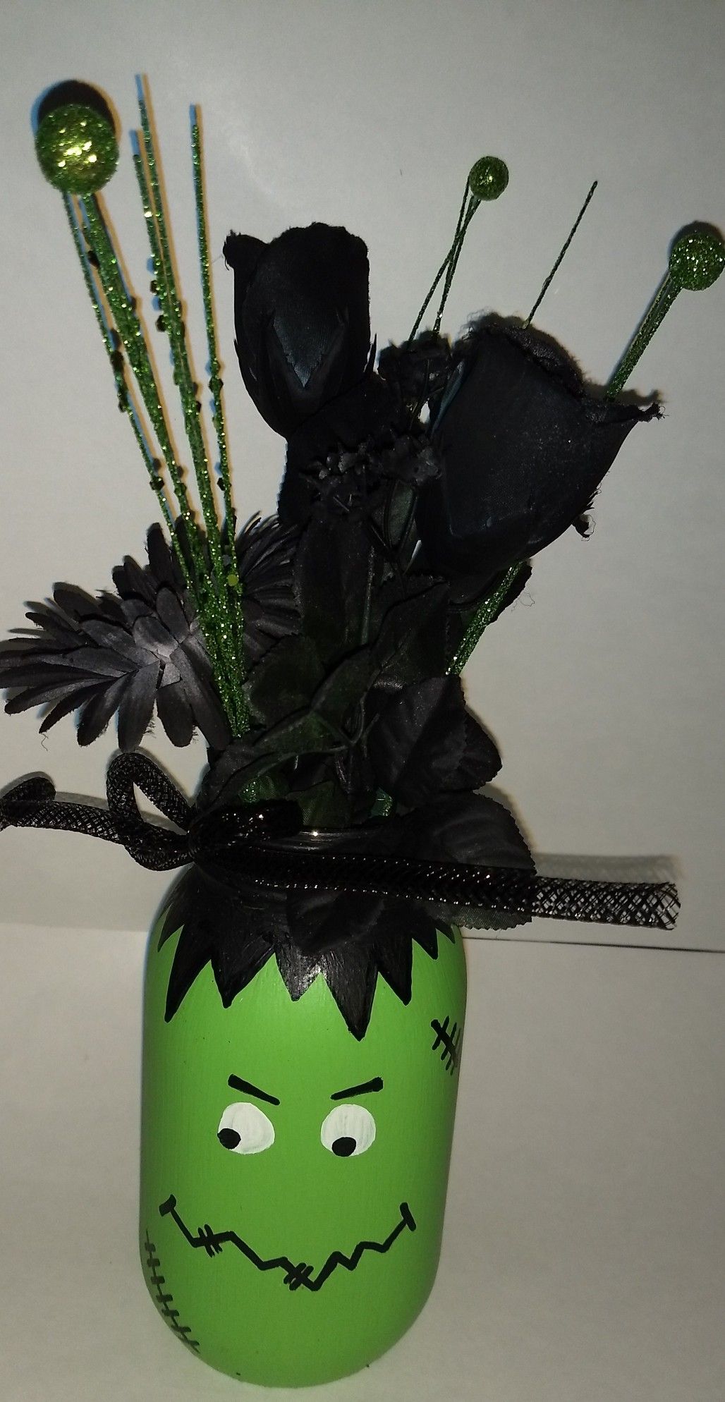 Reduced!! Handpainted Halloween jar vases