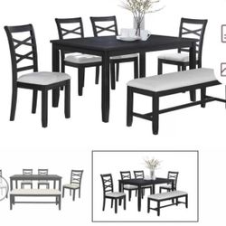 Dining Table Set With Chairs And Bench 