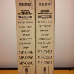 2 New Black Ricoh Afocio MP-C4504 / 5504 / 6004 Toner Cartridges 