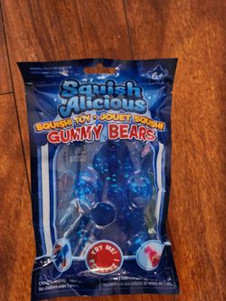 SQUISHY BLUE GUMMY BEAR GLITTER INSIDE