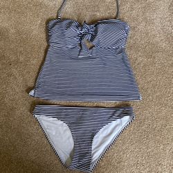 Aerie Bikini Navy And White