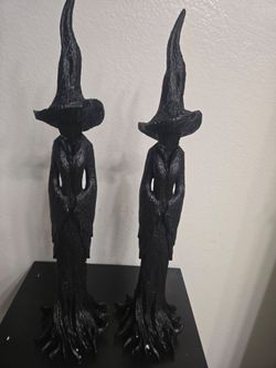Black Witch Figurines Set of 2