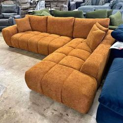 Orange 🟧 Sofa Sectional 🛋 ♥️ New Modern Couch 