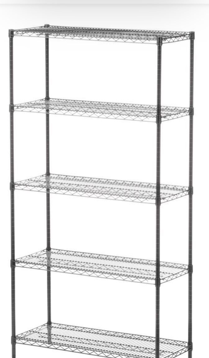 Pending Pickup Up Chrome  And Black (2)  Separate Shelves /Tier Metal Wire Shelving Unit  